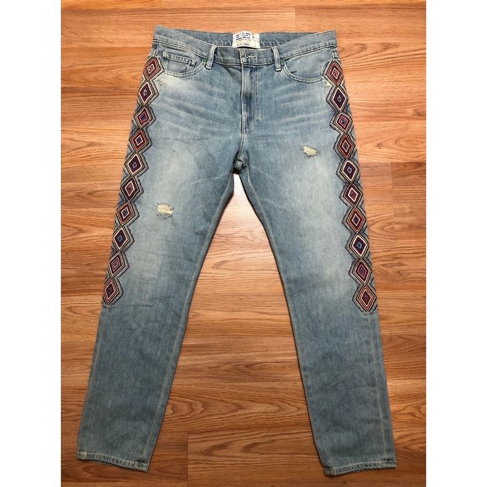 Ron Herman Denim Blue Button Zip Fly Jeans Sz 29